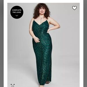 BDarlin Trendy Elegant Green Sequin Gown sz 20